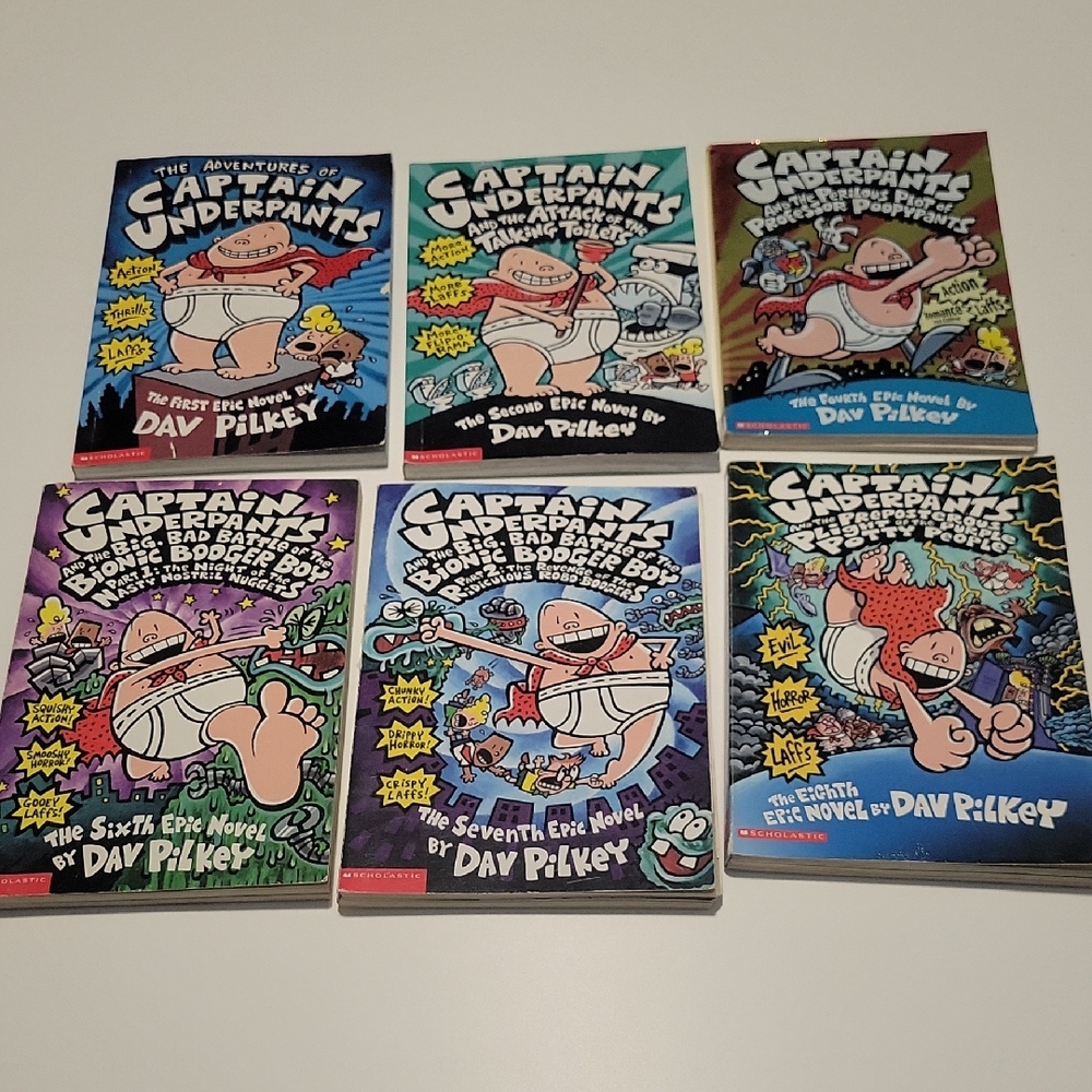 Captain Underpants Books Set Of 6 Paperback